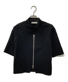 WRAPINKNOT（ラッピンノット）の古着「ジップショートニット」｜ブラック