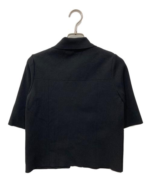 WRAPINKNOT（ラッピンノット）WRAPINKNOT (ラッピンノット) ジップショートニット ブラックの古着・服飾アイテム