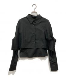 Noble（ノーブル）の古着「シャーリングキャミクロップドシャツセット」｜チャコールグレー