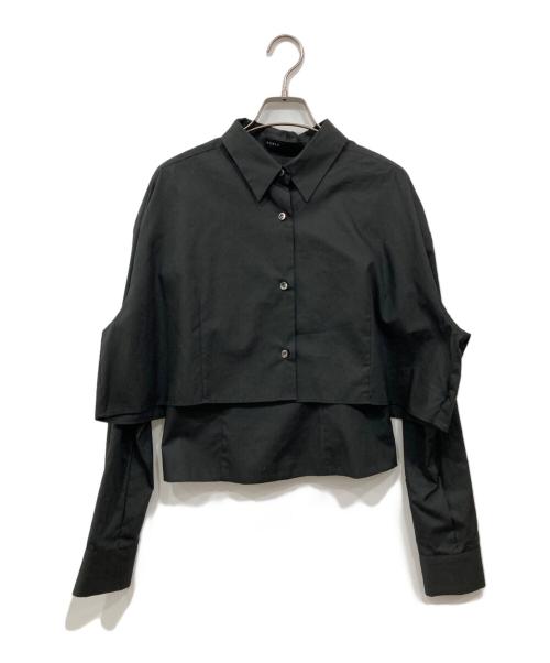 Noble（ノーブル）Noble (ノーブル) シャーリングキャミクロップドシャツセット チャコールグレー サイズ:Freeの古着・服飾アイテム