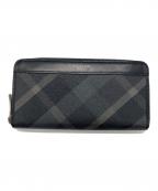 BLACK LABEL CRESTBRIDGEブラックレーベル クレストブリッジ）の古着「チェックロングウォレット」｜グレー