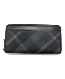 BLACK LABEL CRESTBRIDGE（ブラックレーベル クレストブリッジ）の古着「チェックロングウォレット」｜グレー