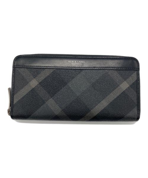 BLACK LABEL CRESTBRIDGE（ブラックレーベル クレストブリッジ）BLACK LABEL CRESTBRIDGE (ブラックレーベル クレストブリッジ) チェックロングウォレット グレーの古着・服飾アイテム
