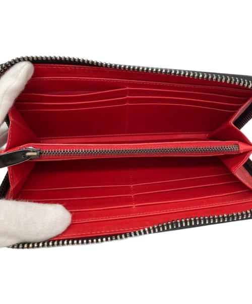 Christian Louboutin（クリスチャン・ルブタン）Christian Louboutin (クリスチャン・ルブタン) PANETTONE SPIKE　ラウンドファスナーウォレット　長財布 ブラックの古着・服飾アイテム