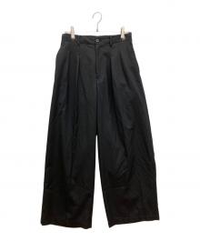 MAISON SPECIAL（メゾンスペシャル）の古着「Wool Mix Continuous Tow-Tuck Wide Pants　ウールミックスコンティニュアスツータックワイドパンツ」｜ブラック