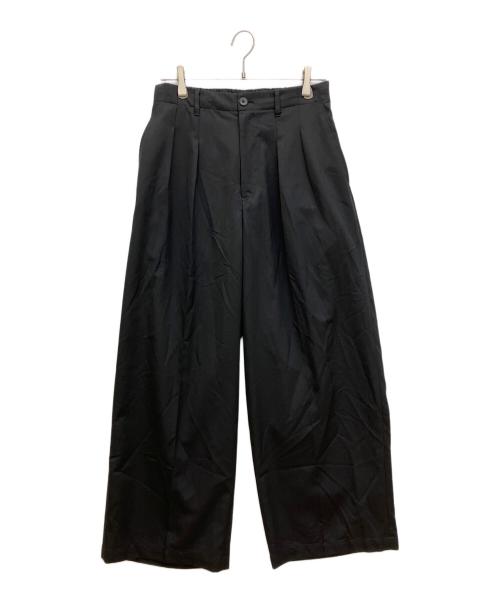 MAISON SPECIAL（メゾンスペシャル）MAISON SPECIAL (メゾンスペシャル) Wool Mix Continuous Tow-Tuck Wide Pants　ウールミックスコンティニュアスツータックワイドパンツ ブラック サイズ:SIZE 1の古着・服飾アイテム