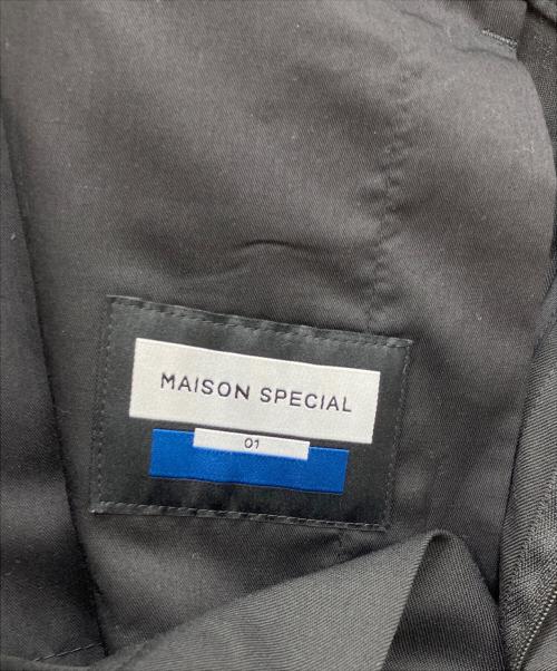 MAISON SPECIAL（メゾンスペシャル）MAISON SPECIAL (メゾンスペシャル) Wool Mix Continuous Tow-Tuck Wide Pants　ウールミックスコンティニュアスツータックワイドパンツ ブラック サイズ:SIZE 1の古着・服飾アイテム