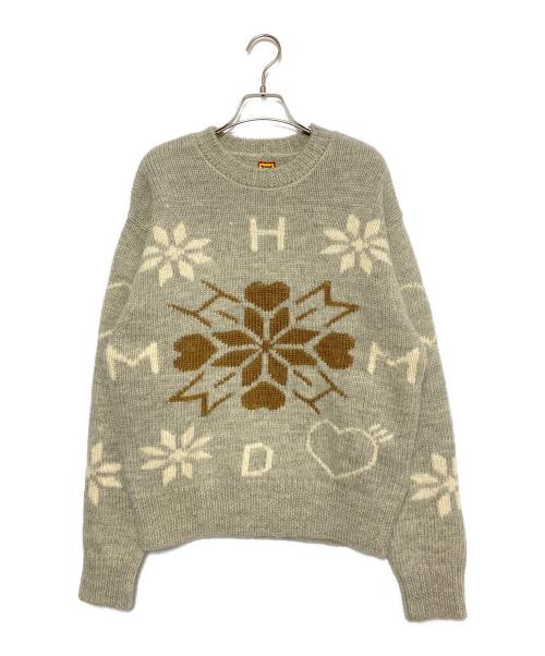 HUMAN MADE（ヒューマンメイド）HUMAN MADE (ヒューマンメイド) SNOWFLAKE KNIT SWEATER グレー サイズ:Sの古着・服飾アイテム