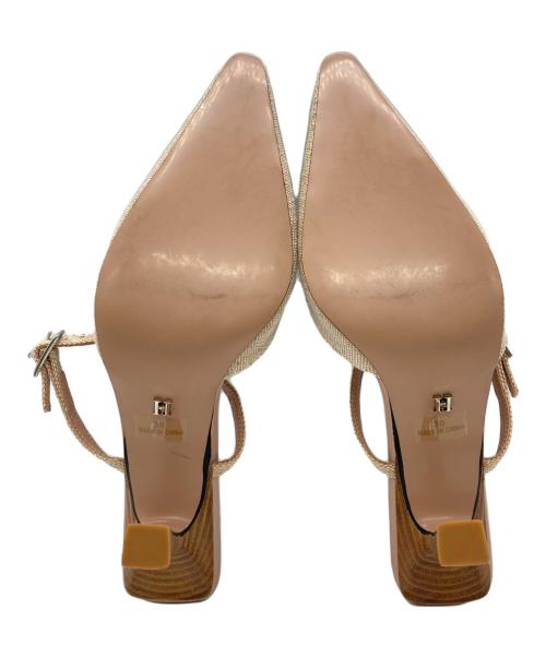 HER LIP TO（ハーリップトゥ）Her lip to (ハーリップトゥ) Linen Blend Crystal Mules / リネン ブレンド クリスタル ミュール ベージュ サイズ:38の古着・服飾アイテム