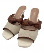 HER LIP TOハーリップトゥ）の古着「Twisted Two-Tone Mules」｜ベージュ
