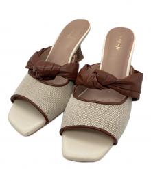 HER LIP TO（ハーリップトゥ）の古着「Twisted Two-Tone Mules」｜ベージュ