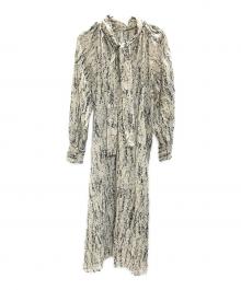 FRAY ID（フレイ アイディー）の古着「アートプリントフレアワンピース FRAY ID（フレイ アイディー）FWFO221217」｜アイボリー