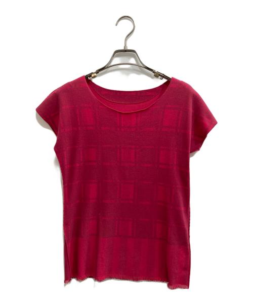 ISSEY MIYAKE（イッセイミヤケ）ISSEY MIYAKE (イッセイミヤケ) フリンジカットソー レッド サイズ:2の古着・服飾アイテム
