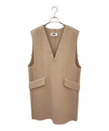 MM6 Maison Margiela（エムエムシックスメゾンマルジェラ）の古着「サイドシームノースリーブワンピース」｜ベージュ