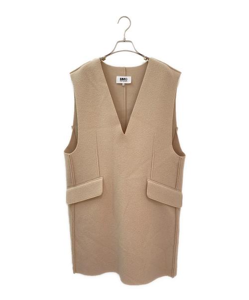 MM6 Maison Margiela（エムエムシックスメゾンマルジェラ）MM6 Maison Margiela (エムエムシックスメゾンマルジェラ) サイドシームノースリーブワンピース ベージュ サイズ:40の古着・服飾アイテム