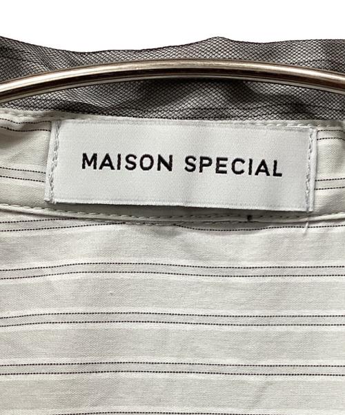 MAISON SPECIAL（メゾンスペシャル）MAISON SPECIAL (メゾンスペシャル) See-through Layered Tulle Shirt グレー×ブラック サイズ:FREEの古着・服飾アイテム