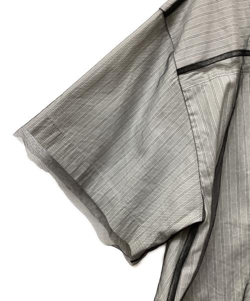 MAISON SPECIAL（メゾンスペシャル）MAISON SPECIAL (メゾンスペシャル) See-through Layered Tulle Shirt グレー×ブラック サイズ:FREEの古着・服飾アイテム