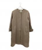 green label relaxingグリーンレーベルリラクシング）の古着「SENTDALE WOOL セントデールウール ノーカラー コート」｜ブラウン