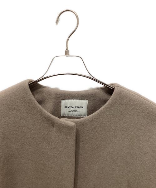 green label relaxing（グリーンレーベルリラクシング）green label relaxing (グリーンレーベルリラクシング) SENTDALE WOOL セントデールウール ノーカラー コート ブラウン サイズ:44の古着・服飾アイテム