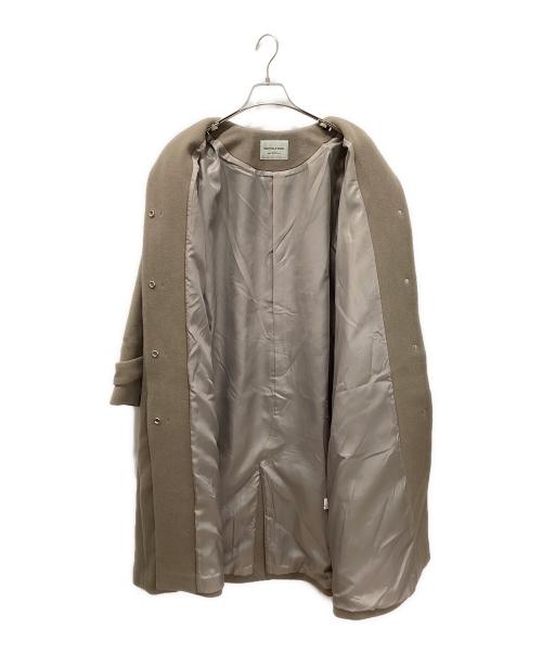 green label relaxing（グリーンレーベルリラクシング）green label relaxing (グリーンレーベルリラクシング) SENTDALE WOOL セントデールウール ノーカラー コート ブラウン サイズ:44の古着・服飾アイテム