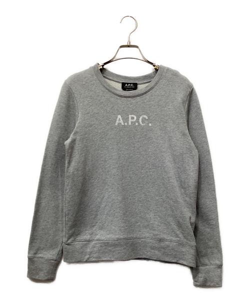 A.P.C.（アーペーセー）A.P.C. (アーペーセー) ロゴクルーネックスウェット グレー サイズ:XSの古着・服飾アイテム