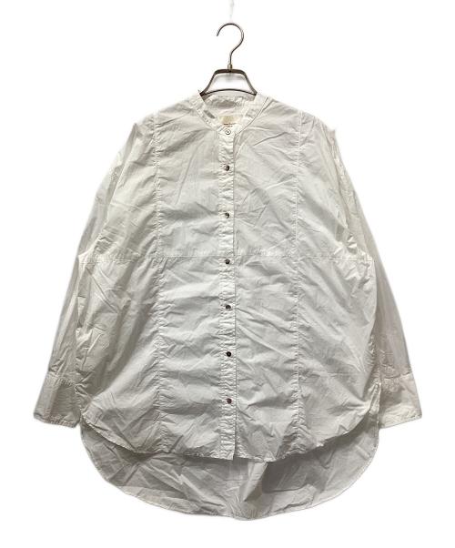 unpeu femme（アンプーファム）Unpeu Femme (アンプーファム) バンドカラーオーバーサイズシャツ ホワイト サイズ:FREEの古着・服飾アイテム
