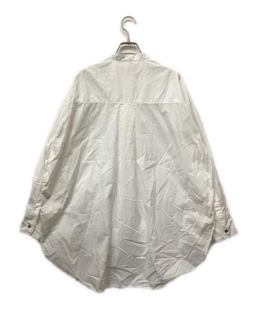 unpeu femme（アンプーファム）Unpeu Femme (アンプーファム) バンドカラーオーバーサイズシャツ ホワイト サイズ:FREEの古着・服飾アイテム
