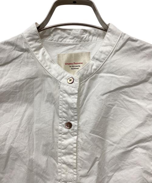 unpeu femme（アンプーファム）Unpeu Femme (アンプーファム) バンドカラーオーバーサイズシャツ ホワイト サイズ:FREEの古着・服飾アイテム