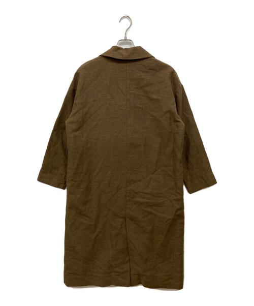 Pilgrim Surf+Supply（ピルグリム サーフサプライ）PILGRIM SURF+SUPPLY (ピルグリム サーフサプライ) リネン混 ダブルトレンチコート ブラウン サイズ:1の古着・服飾アイテム