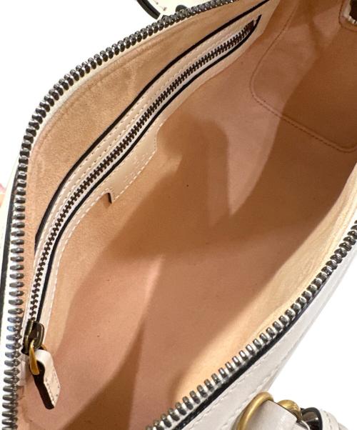 GUCCI（グッチ）GUCCI (グッチ) GGマーモントスモールトップハンドルバッグ ホワイトの古着・服飾アイテム