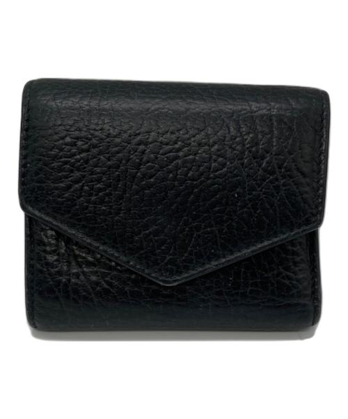 Maison Margiela（メゾンマルジェラ）Maison Margiela (メゾンマルジェラ) コンパクト レザー ウォレット 三つ折り財布 ブラックの古着・服飾アイテム