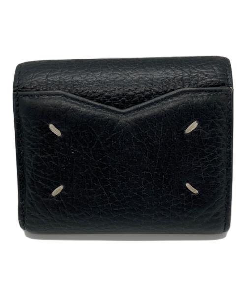 Maison Margiela（メゾンマルジェラ）Maison Margiela (メゾンマルジェラ) コンパクト レザー ウォレット 三つ折り財布 ブラックの古着・服飾アイテム