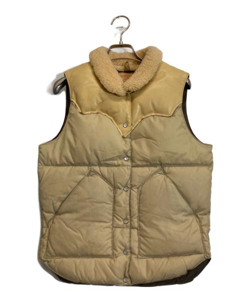 RockyMountainFeatherBed（ロッキーマウンテンフェザーベッド）RockyMountainFeatherBed (ロッキーマウンテンフェザーベッド) レザー切替ダウンベスト ベージュ サイズ:7/8の古着・服飾アイテム