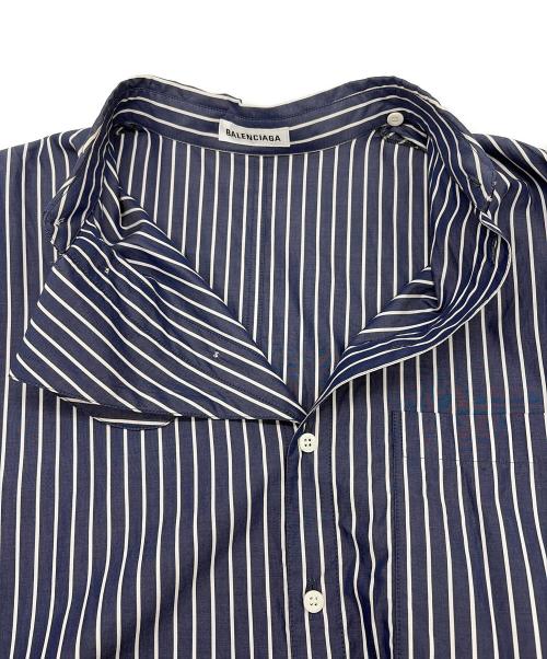 BALENCIAGA（バレンシアガ）BALENCIAGA (バレンシアガ) PULLED SHIRT DRESS ネイビー サイズ:SIZE 36（S）の古着・服飾アイテム