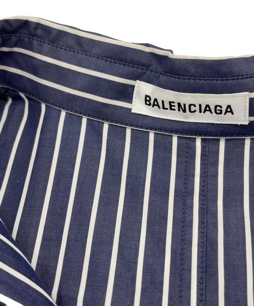 BALENCIAGA（バレンシアガ）BALENCIAGA (バレンシアガ) PULLED SHIRT DRESS ネイビー サイズ:SIZE 36（S）の古着・服飾アイテム