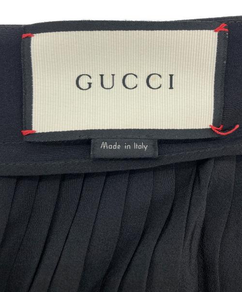 GUCCI（グッチ）GUCCI (グッチ) シルクプリーツスカート ブラック サイズ:40の古着・服飾アイテム
