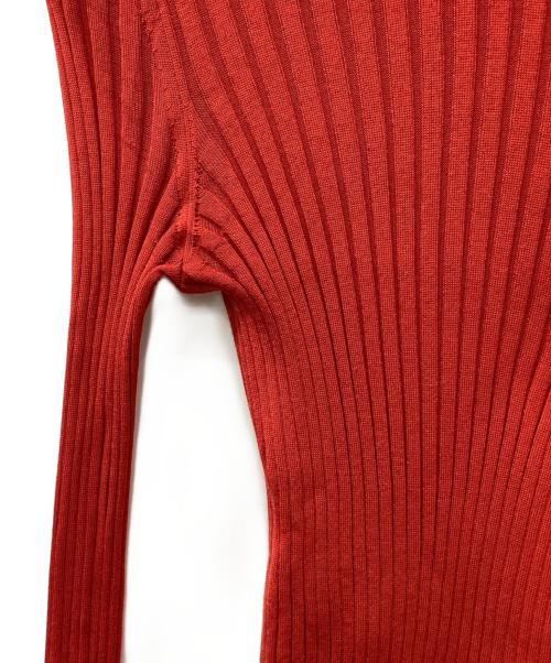 GUCCI（グッチ）GUCCI (グッチ) Knitted Silk Fine Turtleneck Top レッド サイズ:Sの古着・服飾アイテム