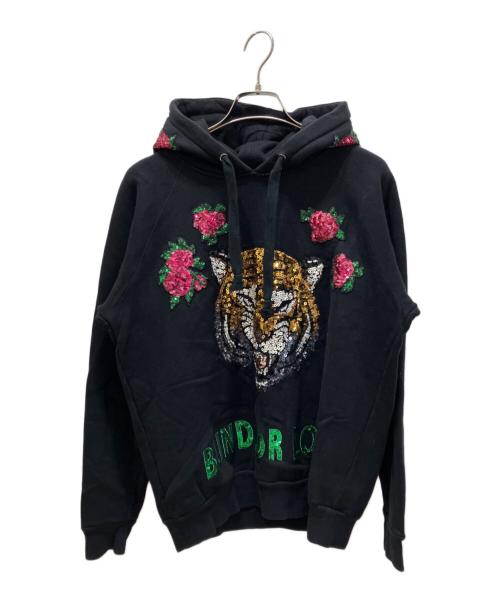 GUCCI（グッチ）GUCCI (グッチ) スパンコールタイガーフーディー ブラック サイズ:XSの古着・服飾アイテム