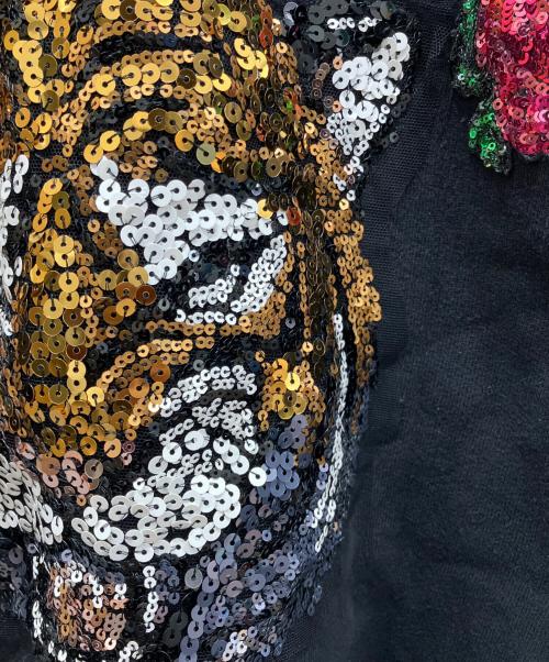 GUCCI（グッチ）GUCCI (グッチ) スパンコールタイガーフーディー ブラック サイズ:XSの古着・服飾アイテム