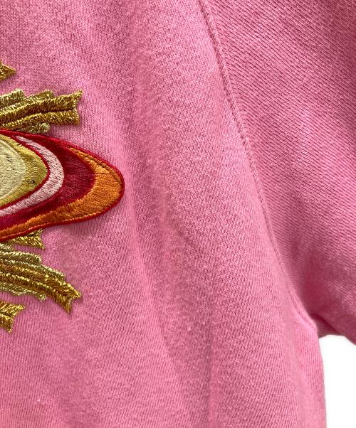 GUCCI（グッチ）GUCCI (グッチ) Embroidered Saturn Hoodie ピンク サイズ:Mの古着・服飾アイテム