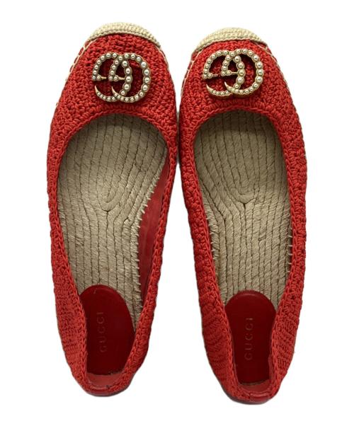 GUCCI（グッチ）GUCCI (グッチ) GGマーモントエスパドリーユ レッド サイズ:37の古着・服飾アイテム