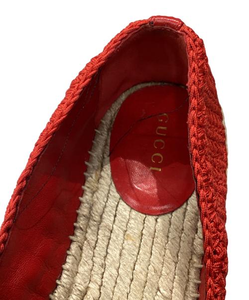 GUCCI（グッチ）GUCCI (グッチ) GGマーモントエスパドリーユ レッド サイズ:37の古着・服飾アイテム