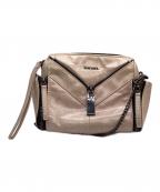 DIESELディーゼル）の古着「レザーチェーンショルダーバッグ」｜ピンクベージュ