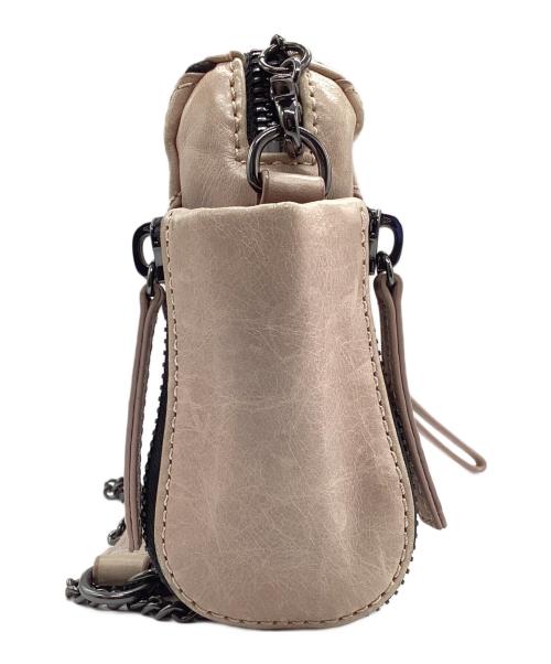 DIESEL（ディーゼル）DIESEL (ディーゼル) レザーチェーンショルダーバッグ ピンクベージュの古着・服飾アイテム