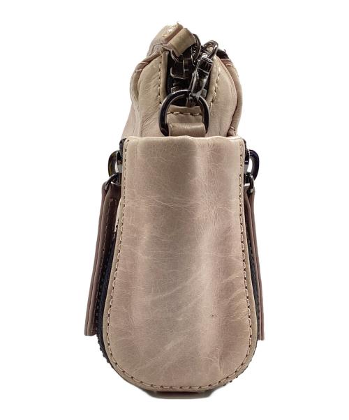 DIESEL（ディーゼル）DIESEL (ディーゼル) レザーチェーンショルダーバッグ ピンクベージュの古着・服飾アイテム