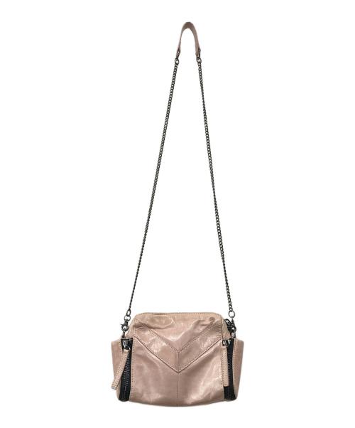 DIESEL（ディーゼル）DIESEL (ディーゼル) レザーチェーンショルダーバッグ ピンクベージュの古着・服飾アイテム
