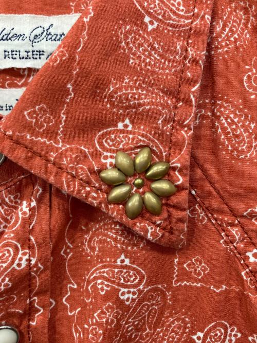 REMI RELIEF（レミレリーフ）REMI RELIEF (レミレリーフ) ペイズリーウエスタンシャツ レッド サイズ:Sの古着・服飾アイテム