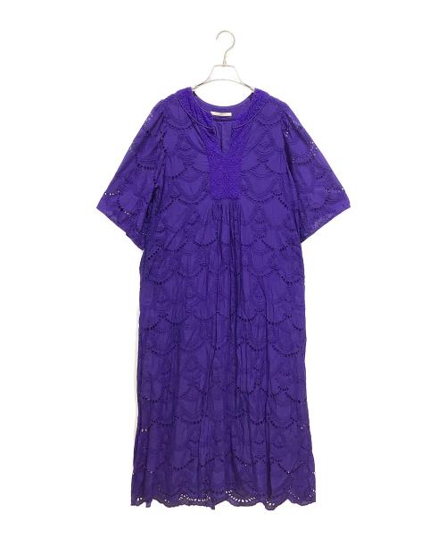 ne quittez pas（ヌキテパ）ne quittez pas (ヌキテパ) cotton voile dot hemla dress パープル サイズ:FREEの古着・服飾アイテム