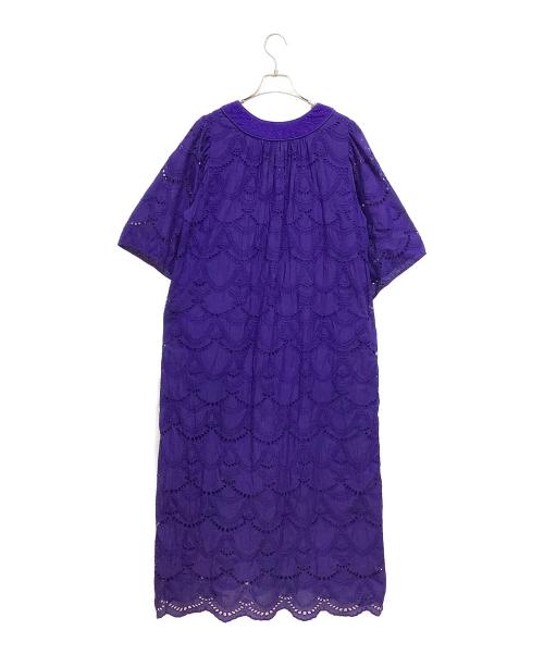 ne quittez pas（ヌキテパ）ne quittez pas (ヌキテパ) cotton voile dot hemla dress パープル サイズ:FREEの古着・服飾アイテム