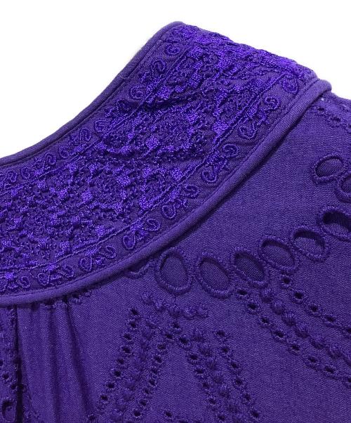 ne quittez pas（ヌキテパ）ne quittez pas (ヌキテパ) cotton voile dot hemla dress パープル サイズ:FREEの古着・服飾アイテム